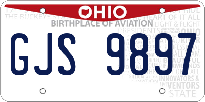 OH license plate GJS9897