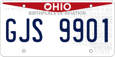 OH license plate GJS9901