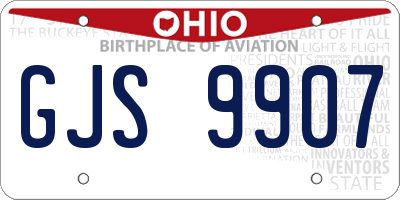 OH license plate GJS9907