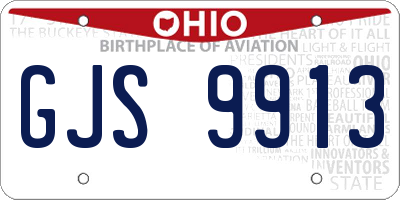 OH license plate GJS9913