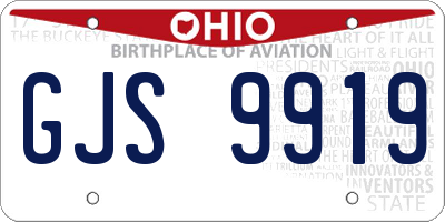 OH license plate GJS9919