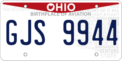 OH license plate GJS9944