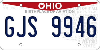 OH license plate GJS9946