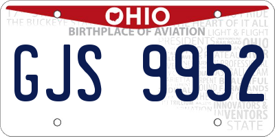 OH license plate GJS9952