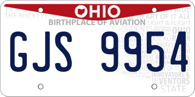 OH license plate GJS9954