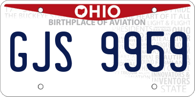 OH license plate GJS9959