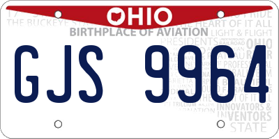 OH license plate GJS9964