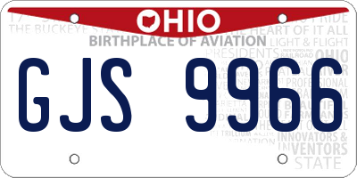 OH license plate GJS9966