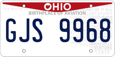OH license plate GJS9968