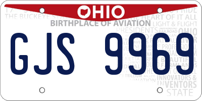OH license plate GJS9969