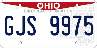 OH license plate GJS9975