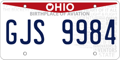OH license plate GJS9984
