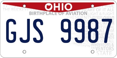 OH license plate GJS9987