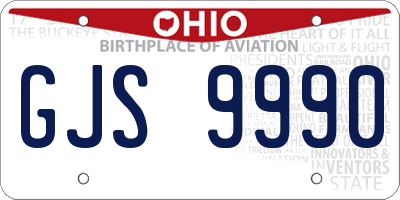 OH license plate GJS9990