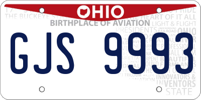 OH license plate GJS9993
