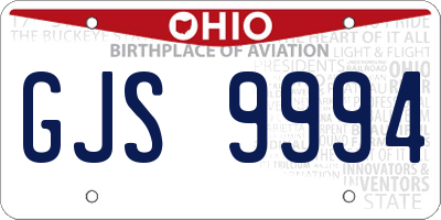 OH license plate GJS9994