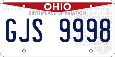 OH license plate GJS9998
