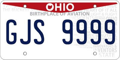 OH license plate GJS9999