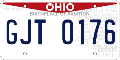 OH license plate GJT0176