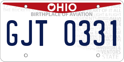 OH license plate GJT0331