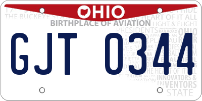 OH license plate GJT0344