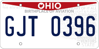 OH license plate GJT0396