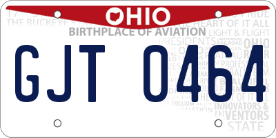 OH license plate GJT0464