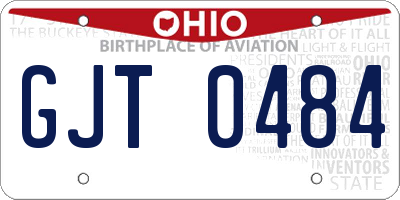 OH license plate GJT0484