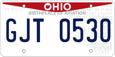 OH license plate GJT0530