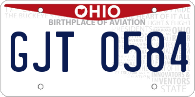 OH license plate GJT0584