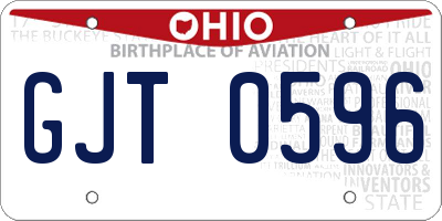 OH license plate GJT0596