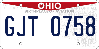 OH license plate GJT0758