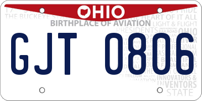 OH license plate GJT0806