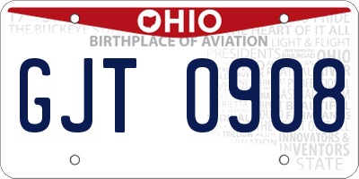 OH license plate GJT0908