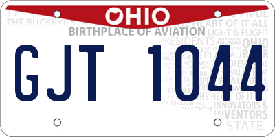 OH license plate GJT1044