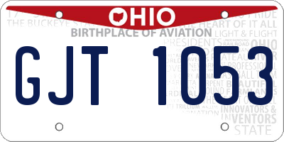 OH license plate GJT1053