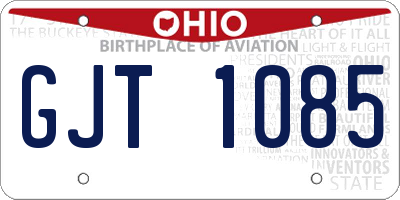 OH license plate GJT1085