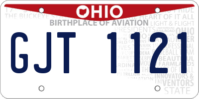 OH license plate GJT1121