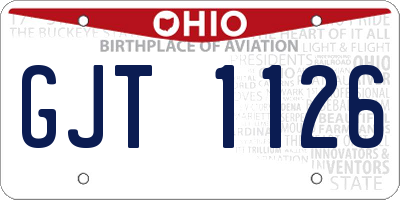 OH license plate GJT1126