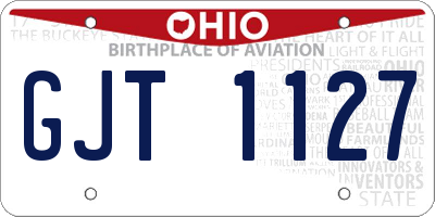 OH license plate GJT1127