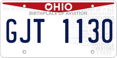 OH license plate GJT1130