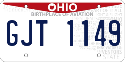 OH license plate GJT1149