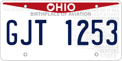 OH license plate GJT1253