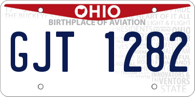 OH license plate GJT1282