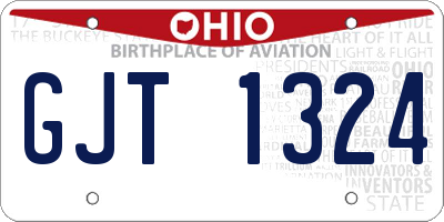 OH license plate GJT1324
