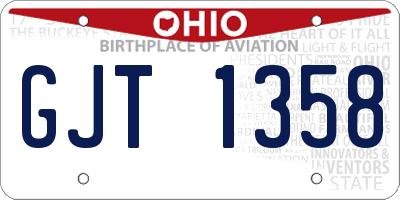 OH license plate GJT1358