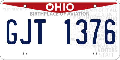OH license plate GJT1376