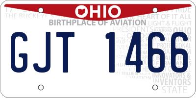 OH license plate GJT1466