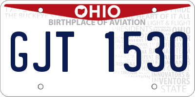 OH license plate GJT1530