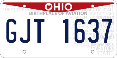 OH license plate GJT1637